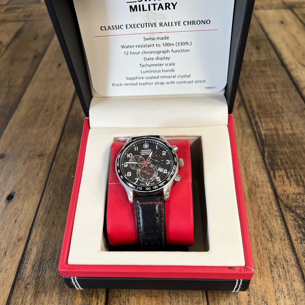 Wenger Swiss Military Red and Black Chronograph